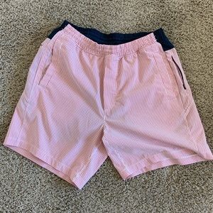 Red/white pinstripe L Birddogs w/ brief liner, 7”